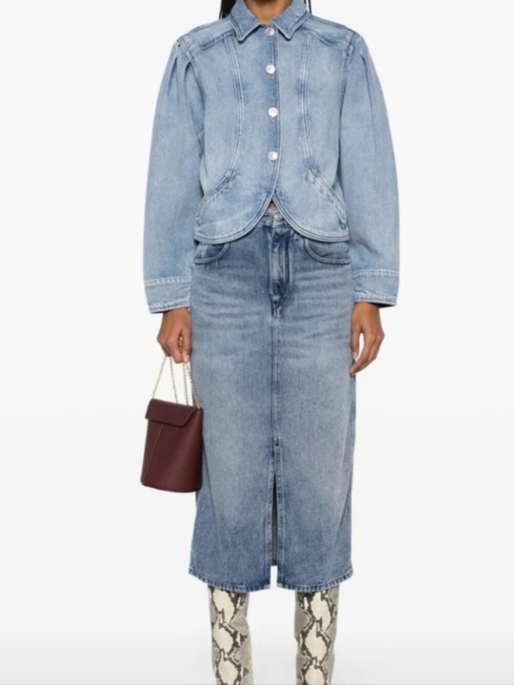 Isabel Marant Denim Midi Skirt Size 36